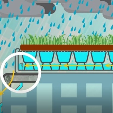 Telhado verde com cisterna para melhor drenagem urbana 