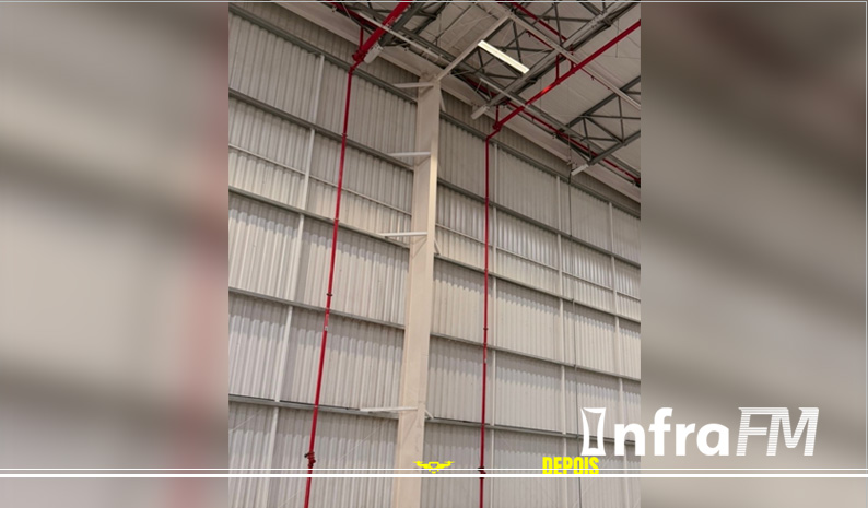 Empresa revoluciona limpeza de fachada com drones em galpão logístico