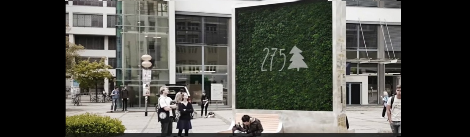 Parede de musgo se alimenta de poluição